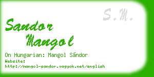 sandor mangol business card